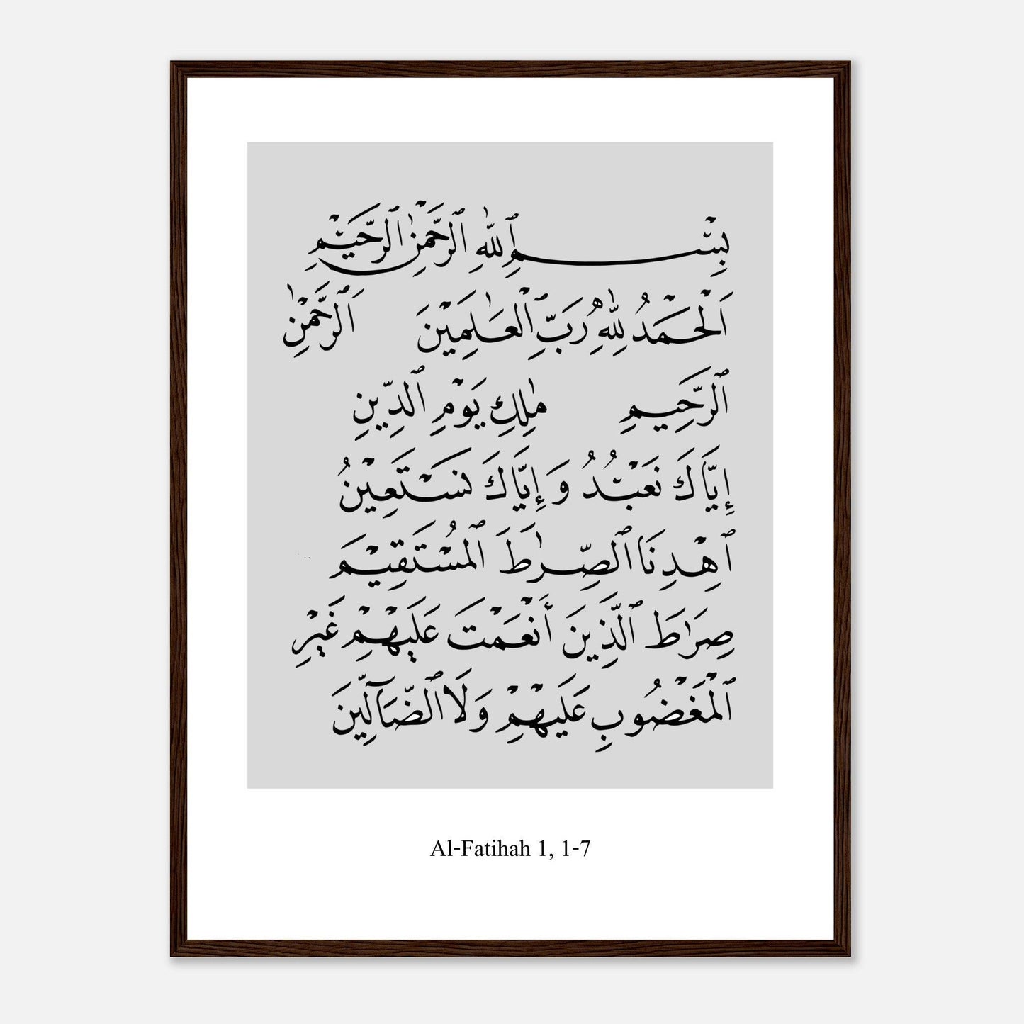 Surah Al Fatiha Islamic Poster in White