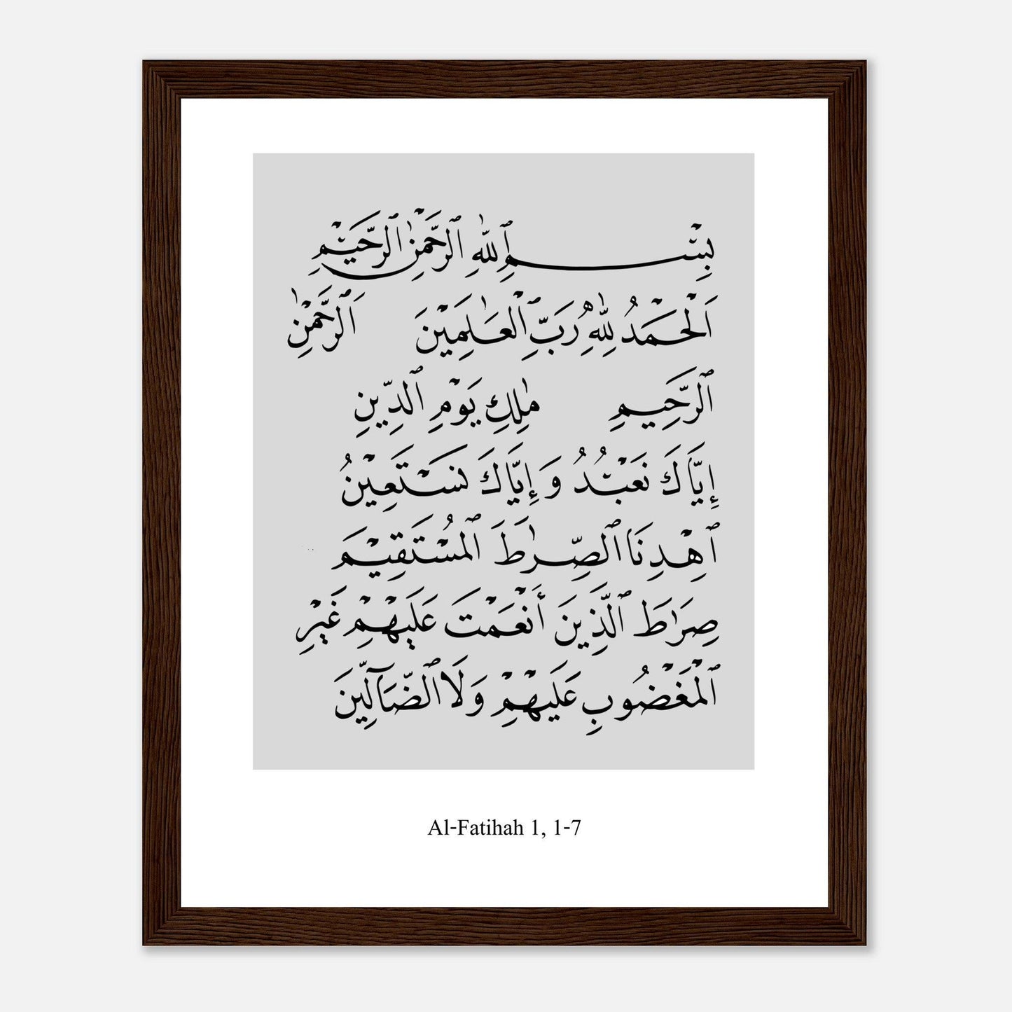 Surah Al Fatiha Islamic Poster in White