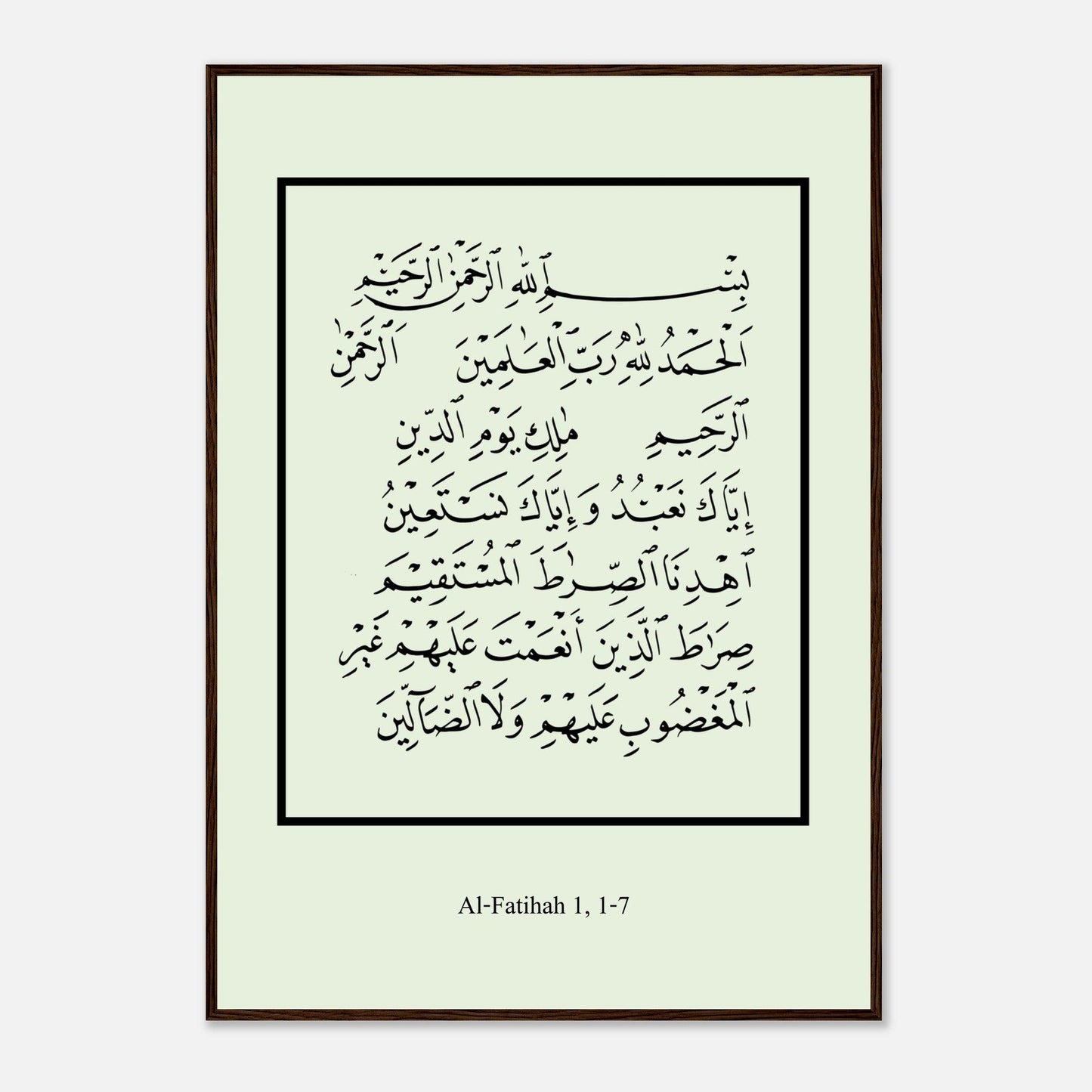 Surah Al Fatiha Islamic Poster in Green