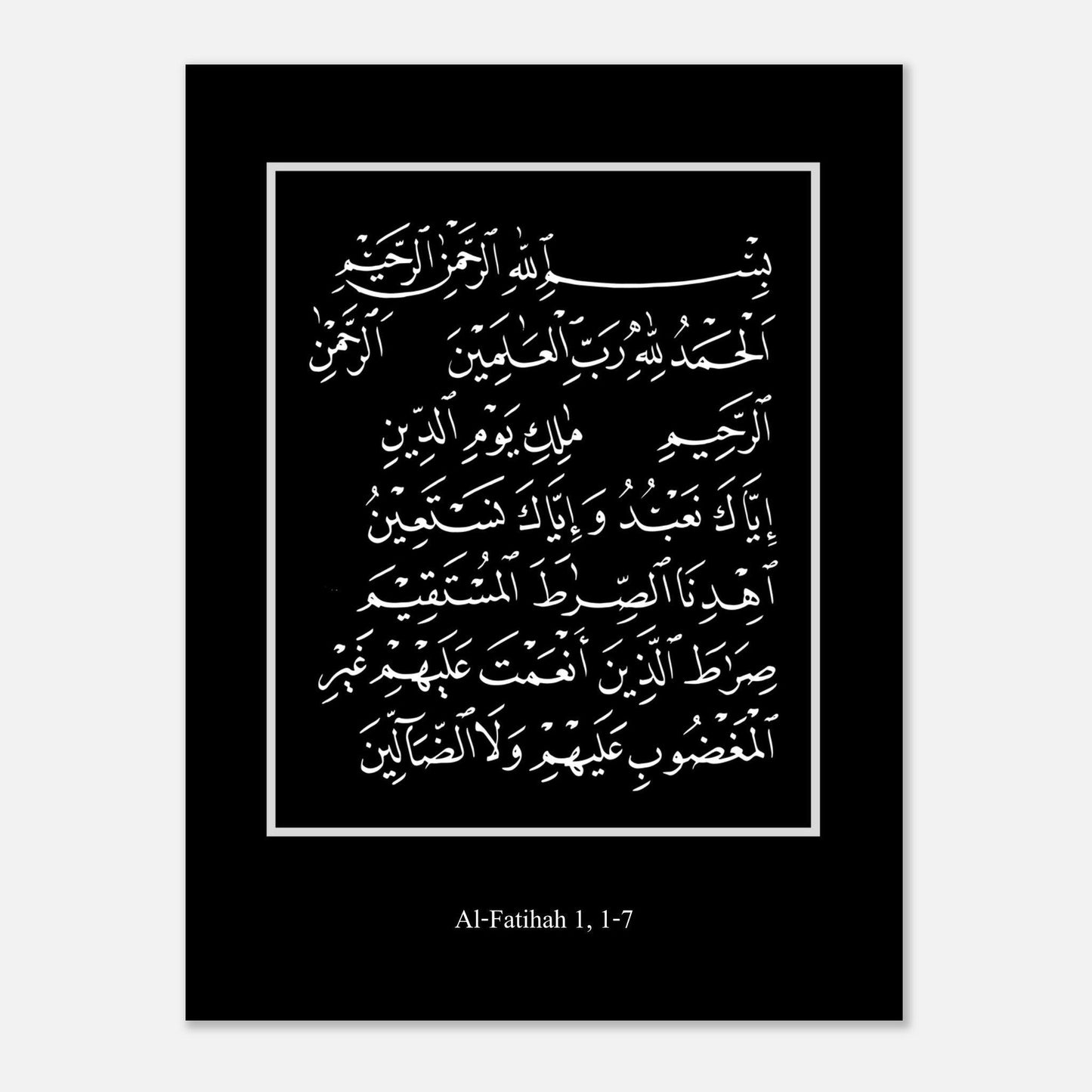 Surah Al Fatiha Islamic Poster in Black