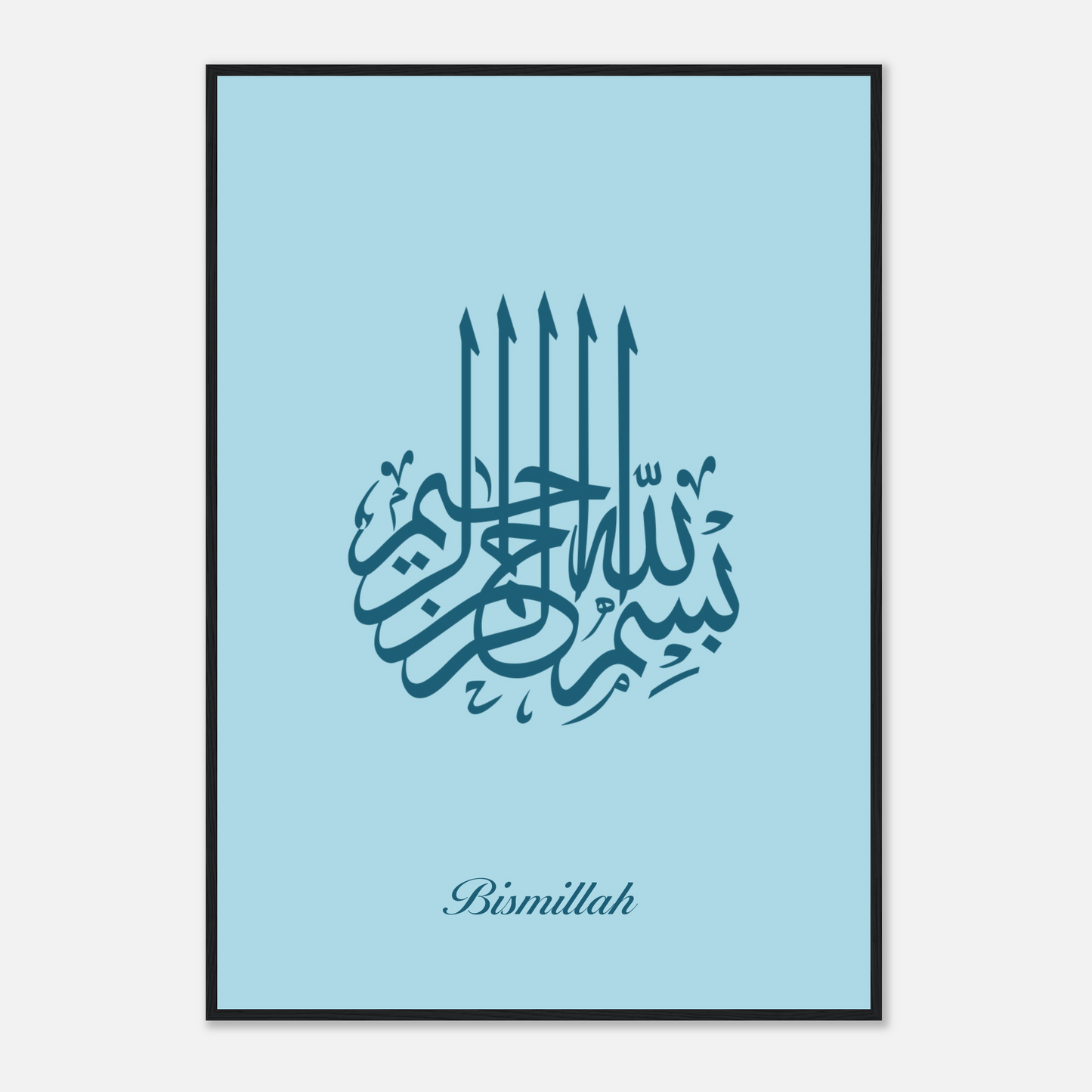 Bismillah Islamic Calligraphy Poster For Kids In Blue