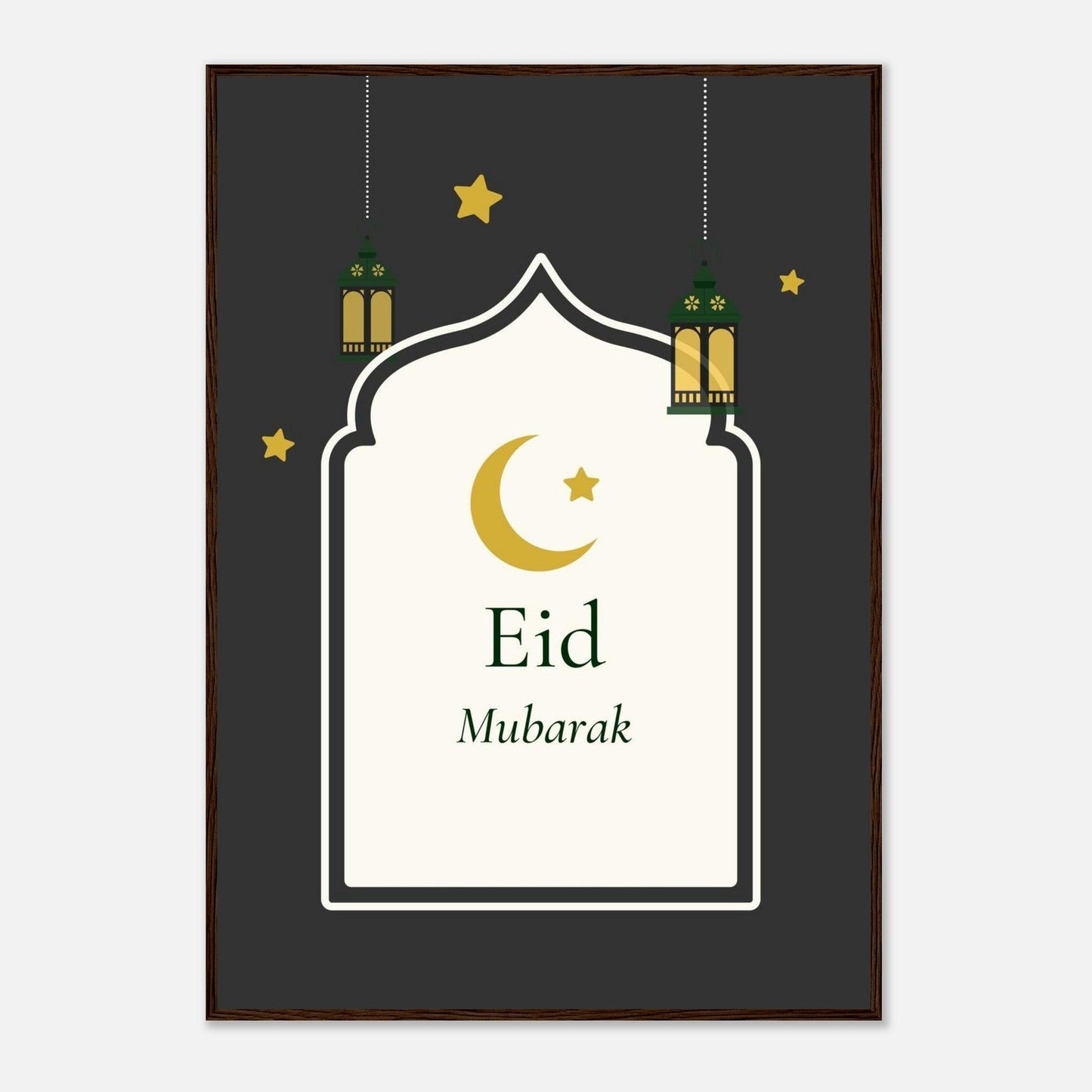 Eid Mubarak Islamic Poster in Black