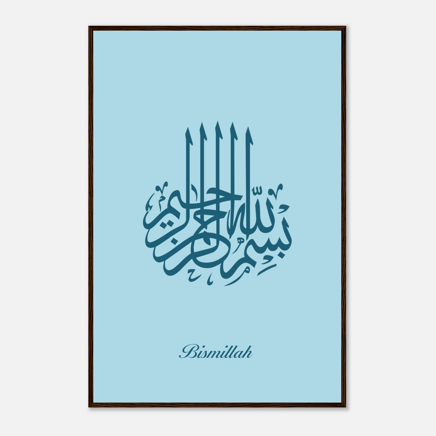 Bismillah Islamic Calligraphy Poster For Kids In Blue