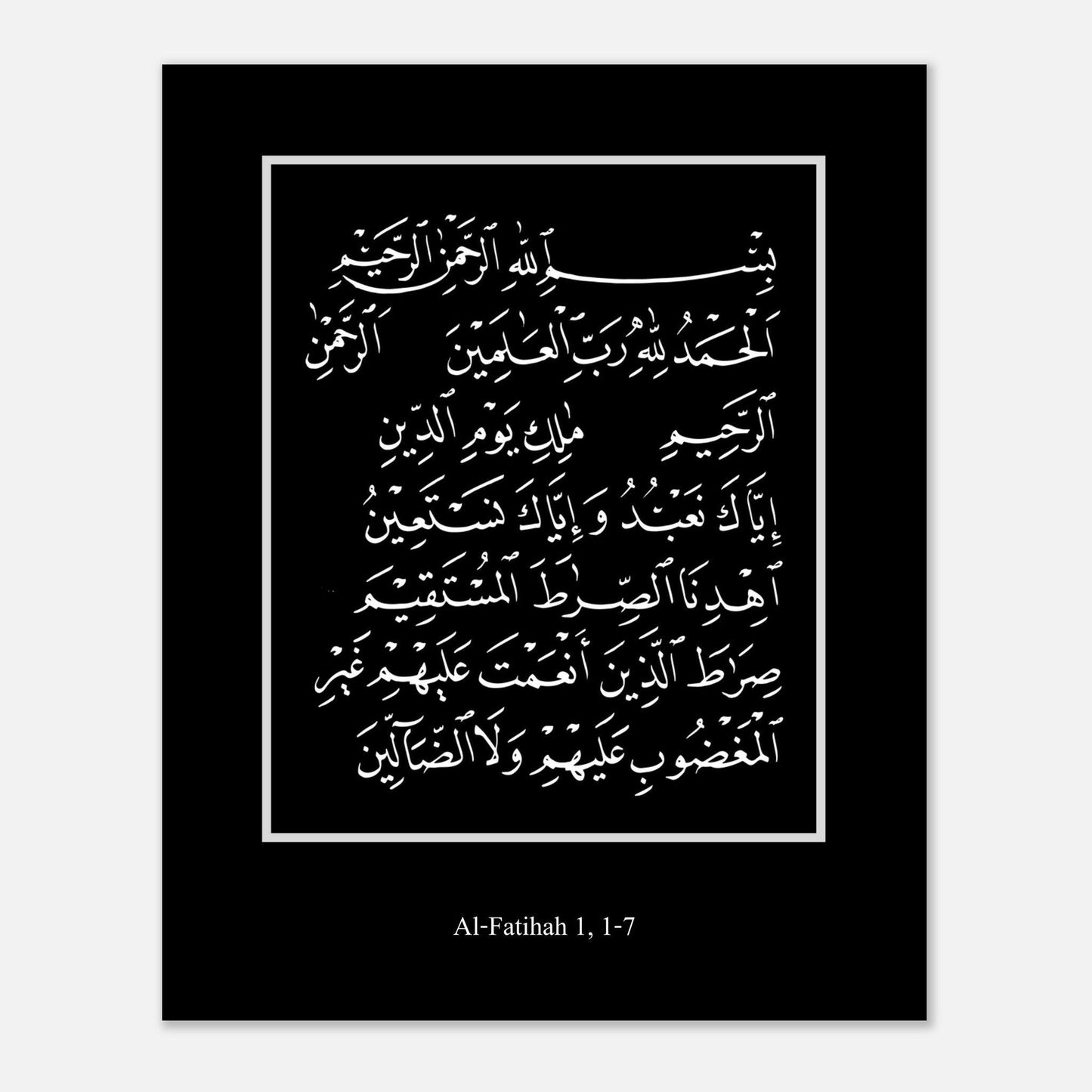 Surah Al Fatiha Islamic Poster in Black