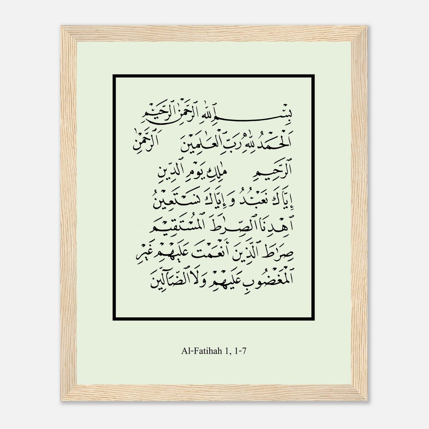 Surah Al Fatiha Islamic Poster in Green