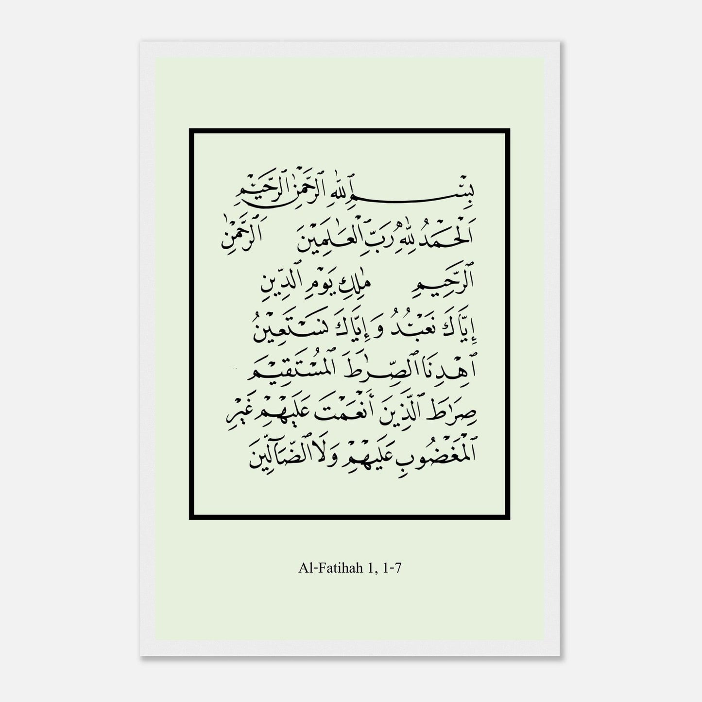 Surah Al Fatiha Islamic Poster in Green