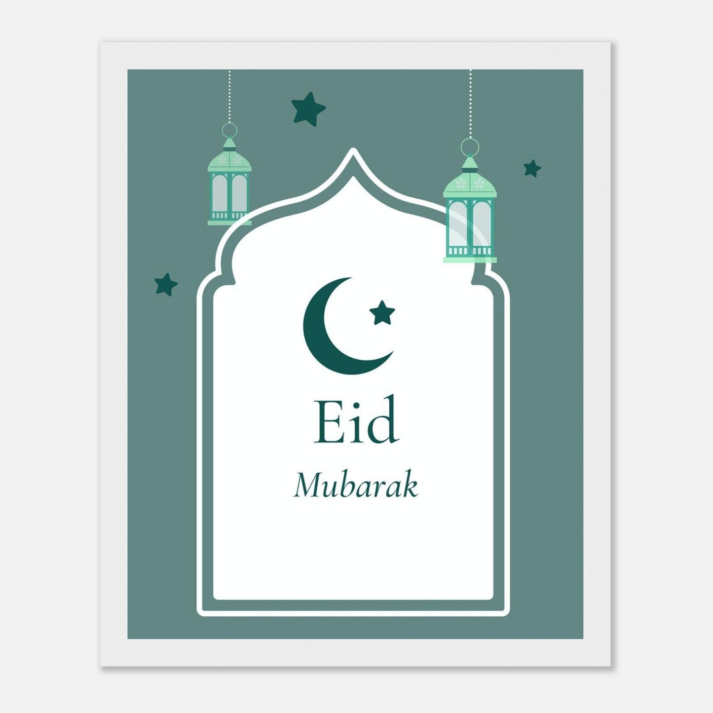 Eid Mubarak Islamic Poster in Green