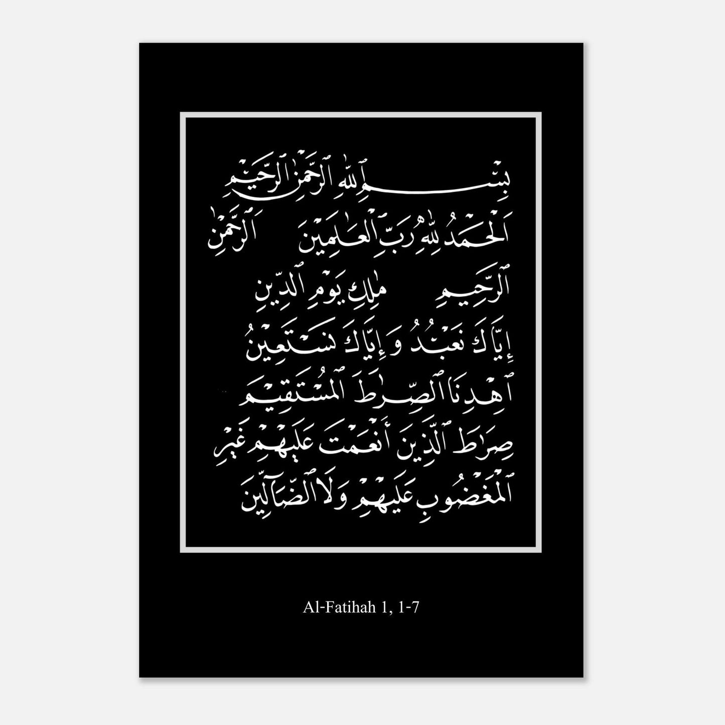 Surah Al Fatiha Islamic Poster in Black