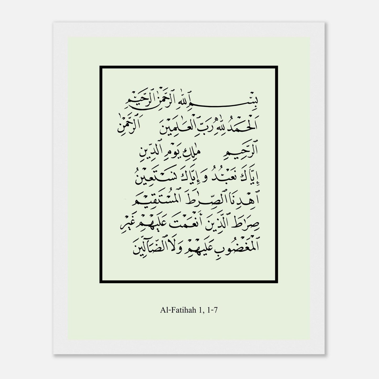 Surah Al Fatiha Islamic Poster in Green