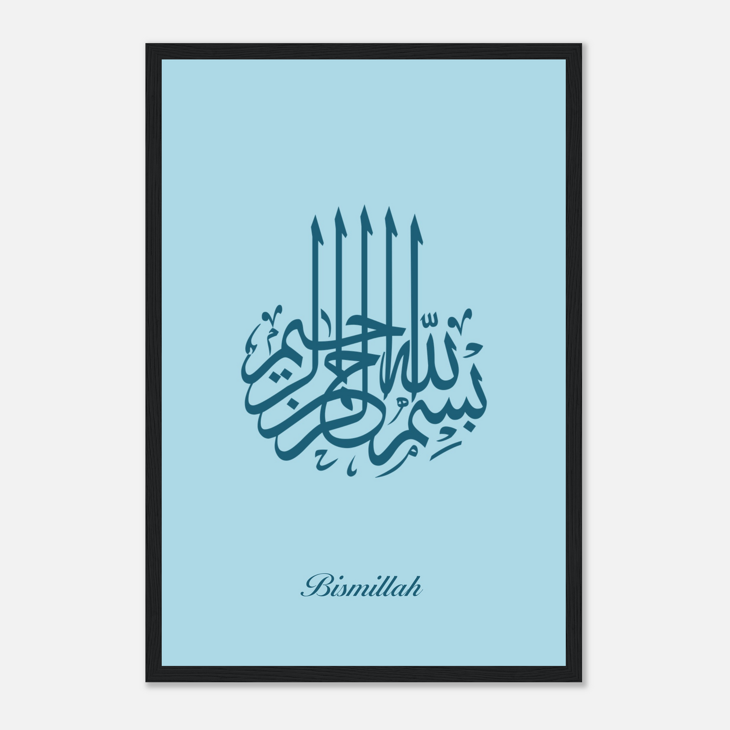 Bismillah Islamic Calligraphy Poster For Kids In Blue