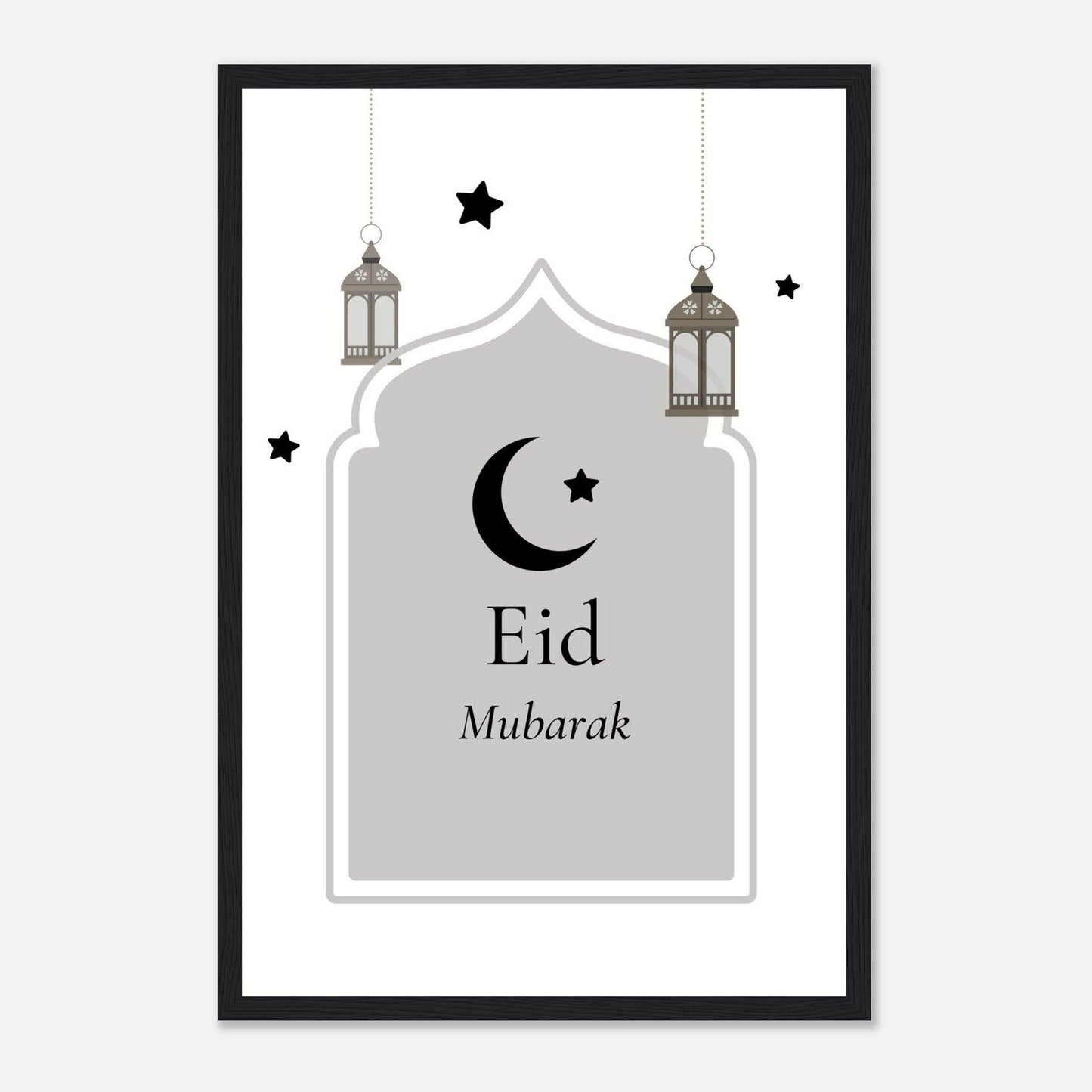 Eid Mubarak Islamic Poster in White