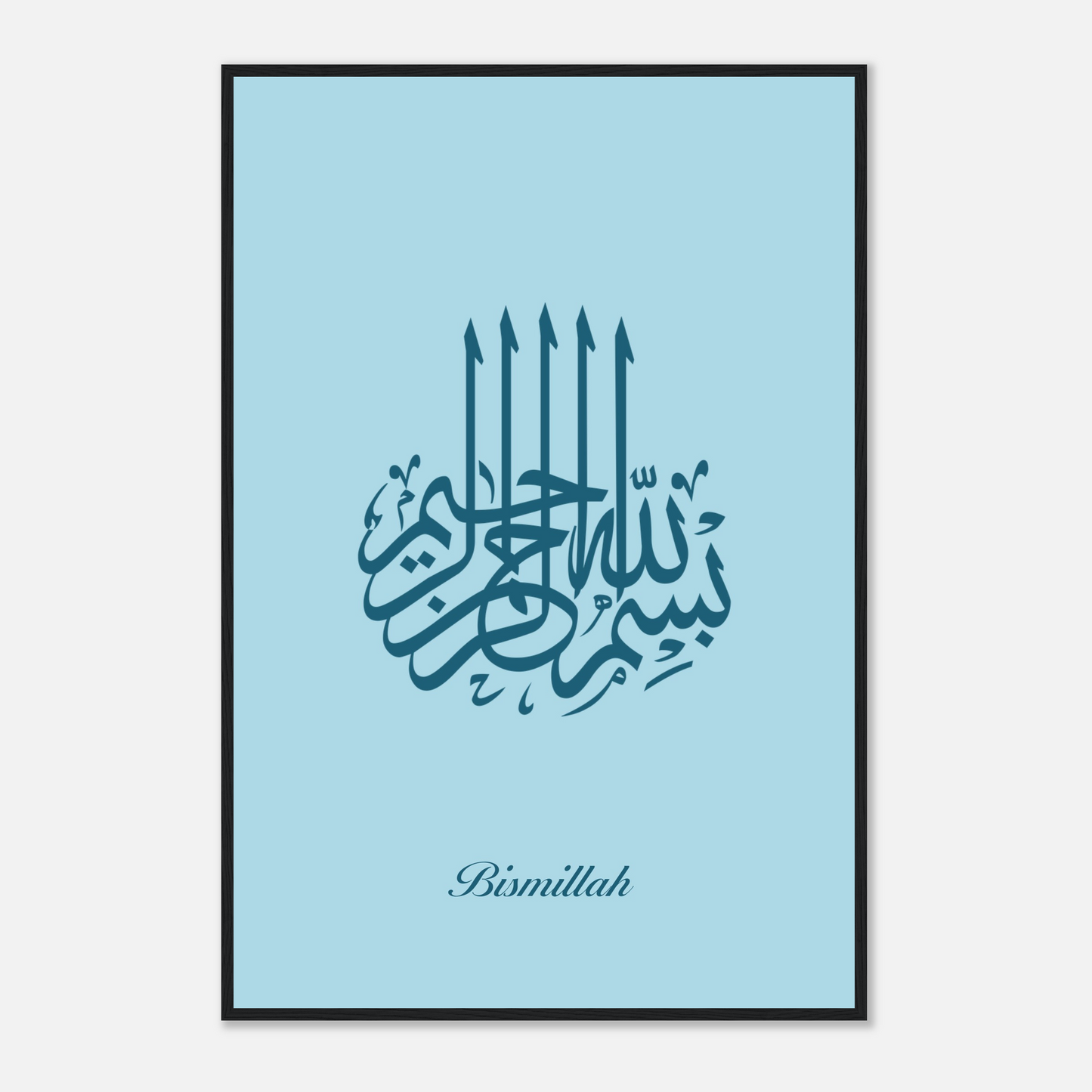 Bismillah Islamic Calligraphy Poster For Kids In Blue