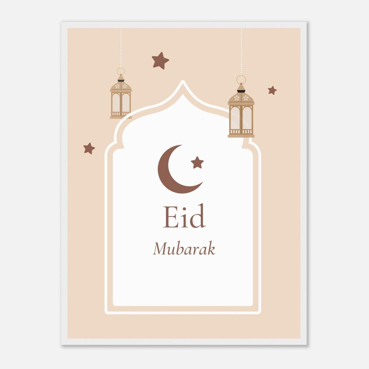 Eid Mubarak Islamic Poster in Beige