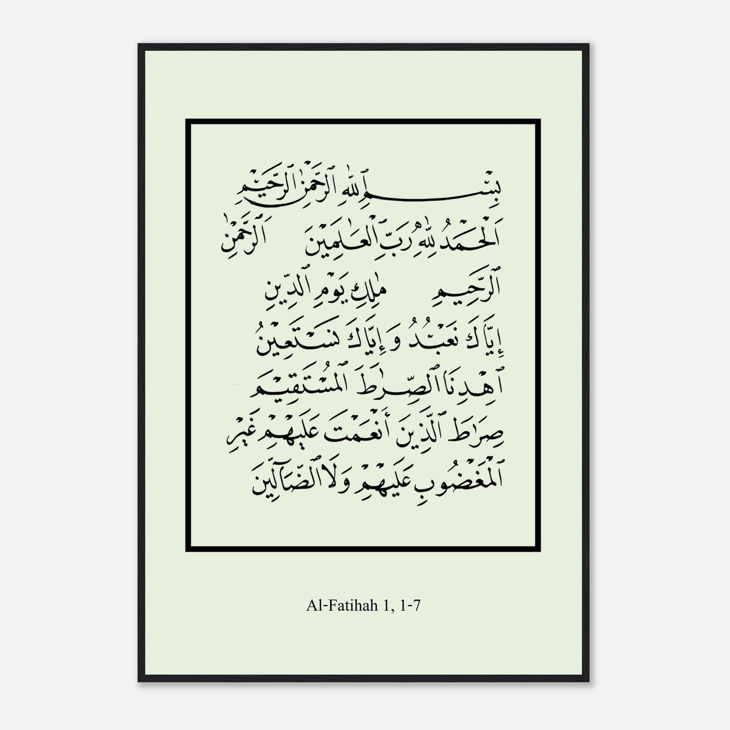 Surah Al Fatiha Islamic Poster in Green