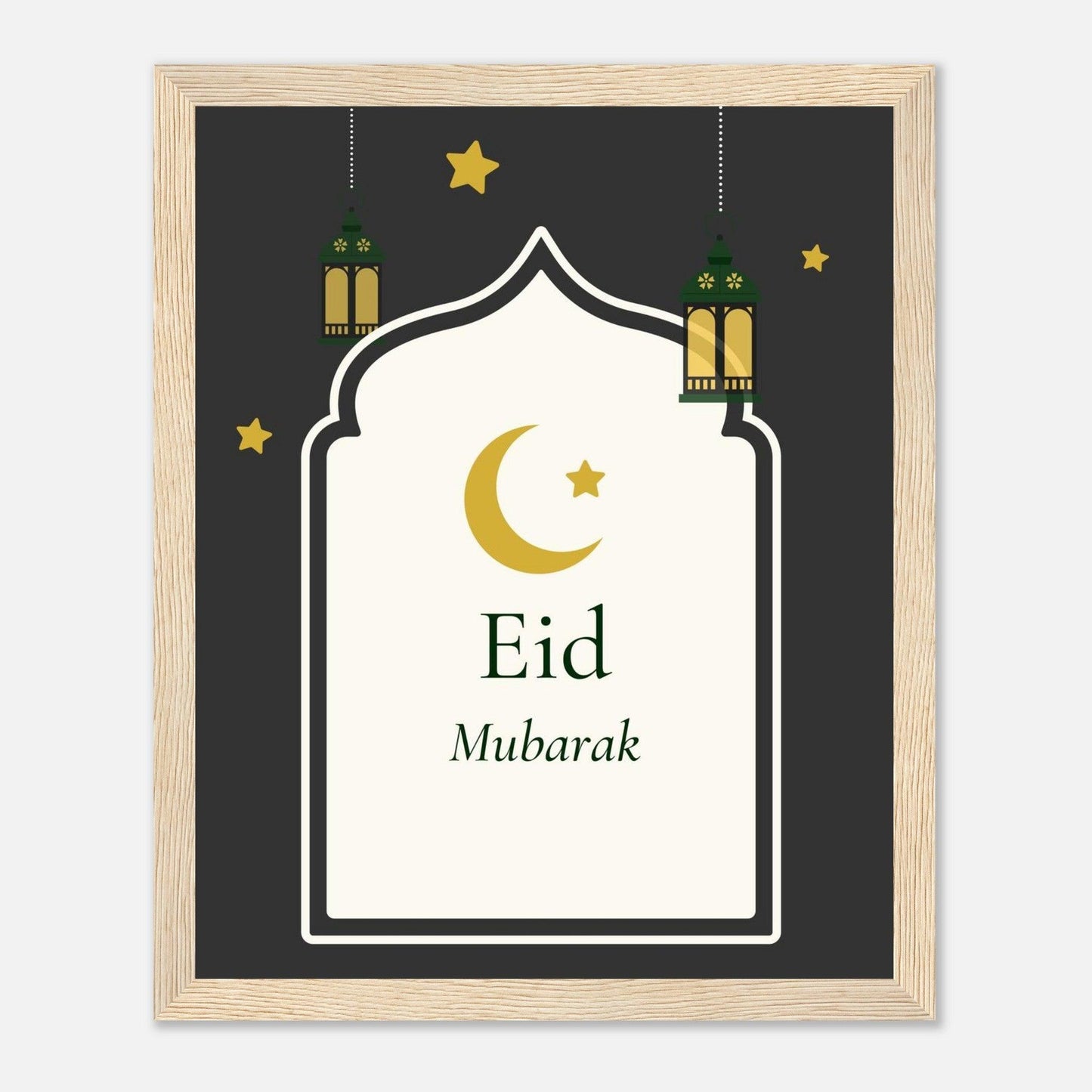 Eid Mubarak Islamic Poster in Black