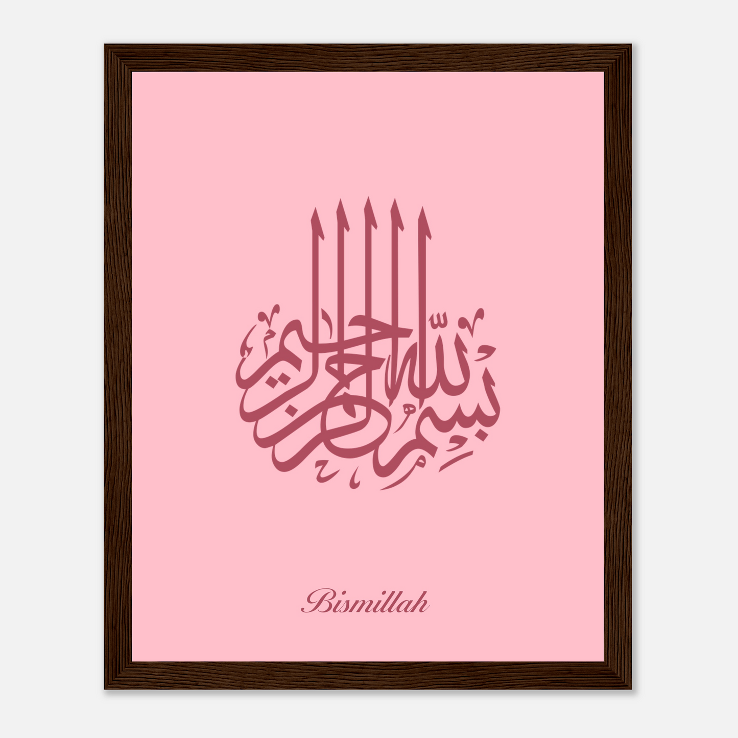 Bismillah Islamic Calligraphy Poster For Kids In Pink