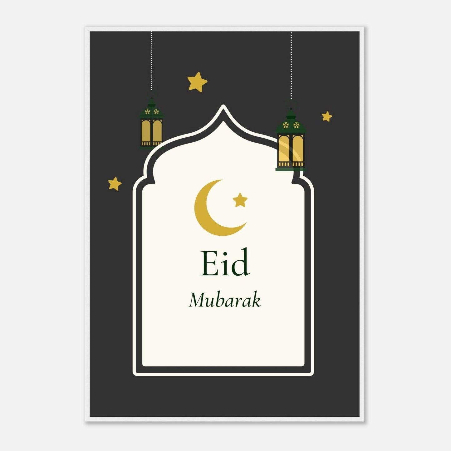 Eid Mubarak Islamic Poster in Black