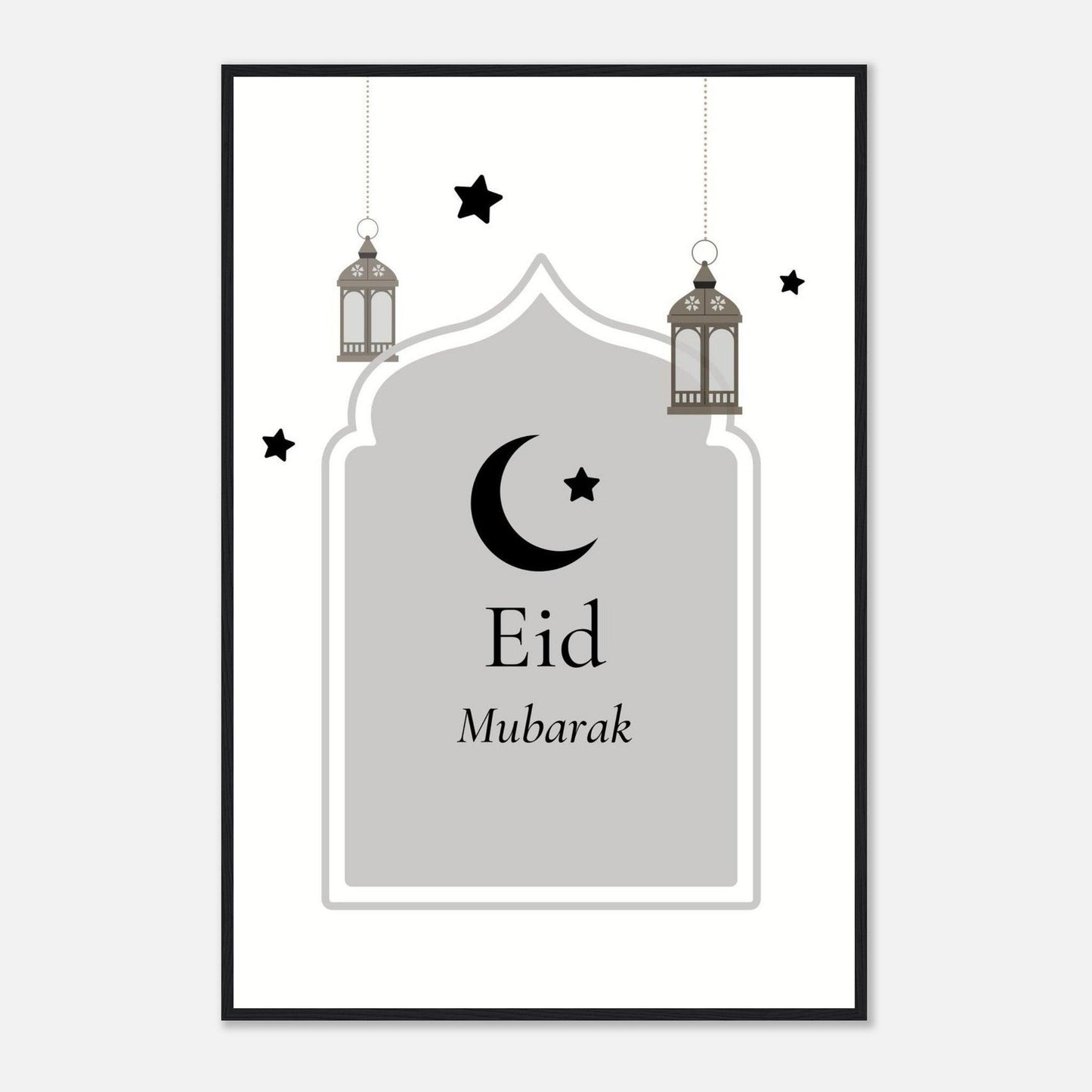 Eid Mubarak Islamic Poster in White