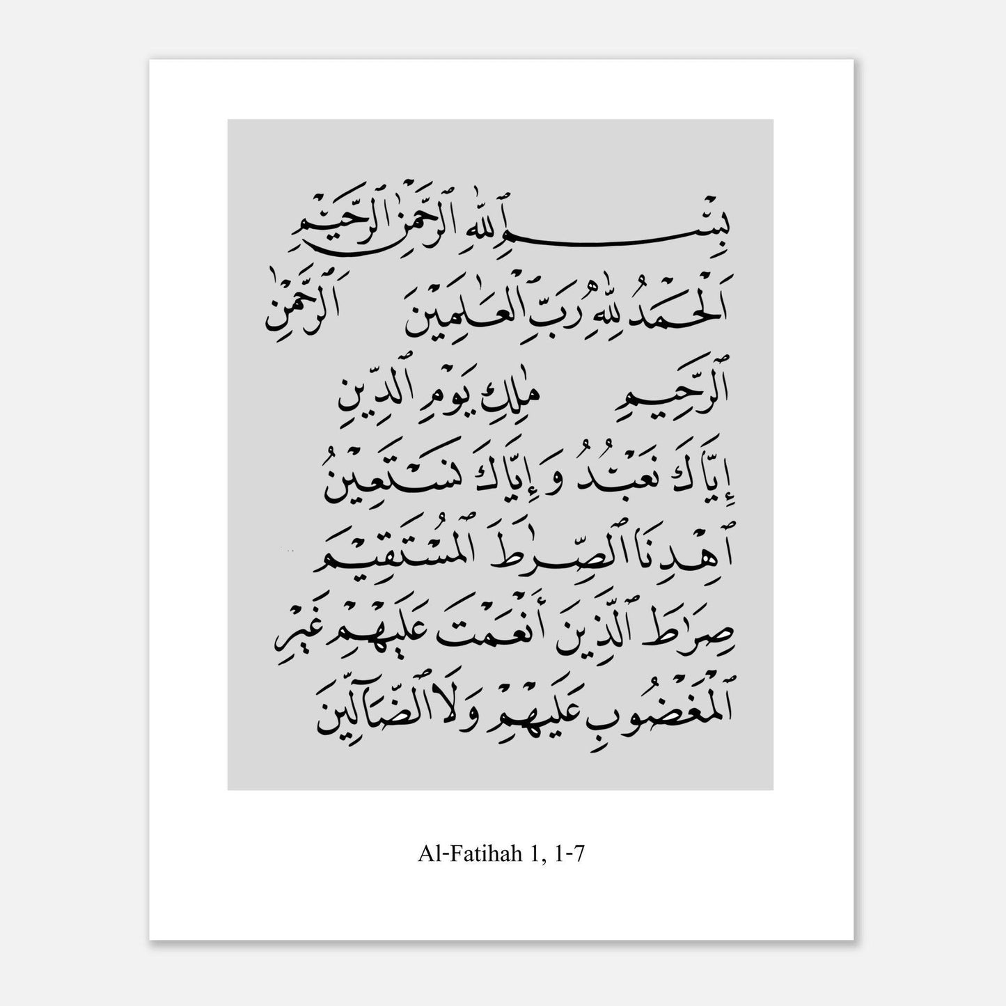 Surah Al Fatiha Islamic Poster in White