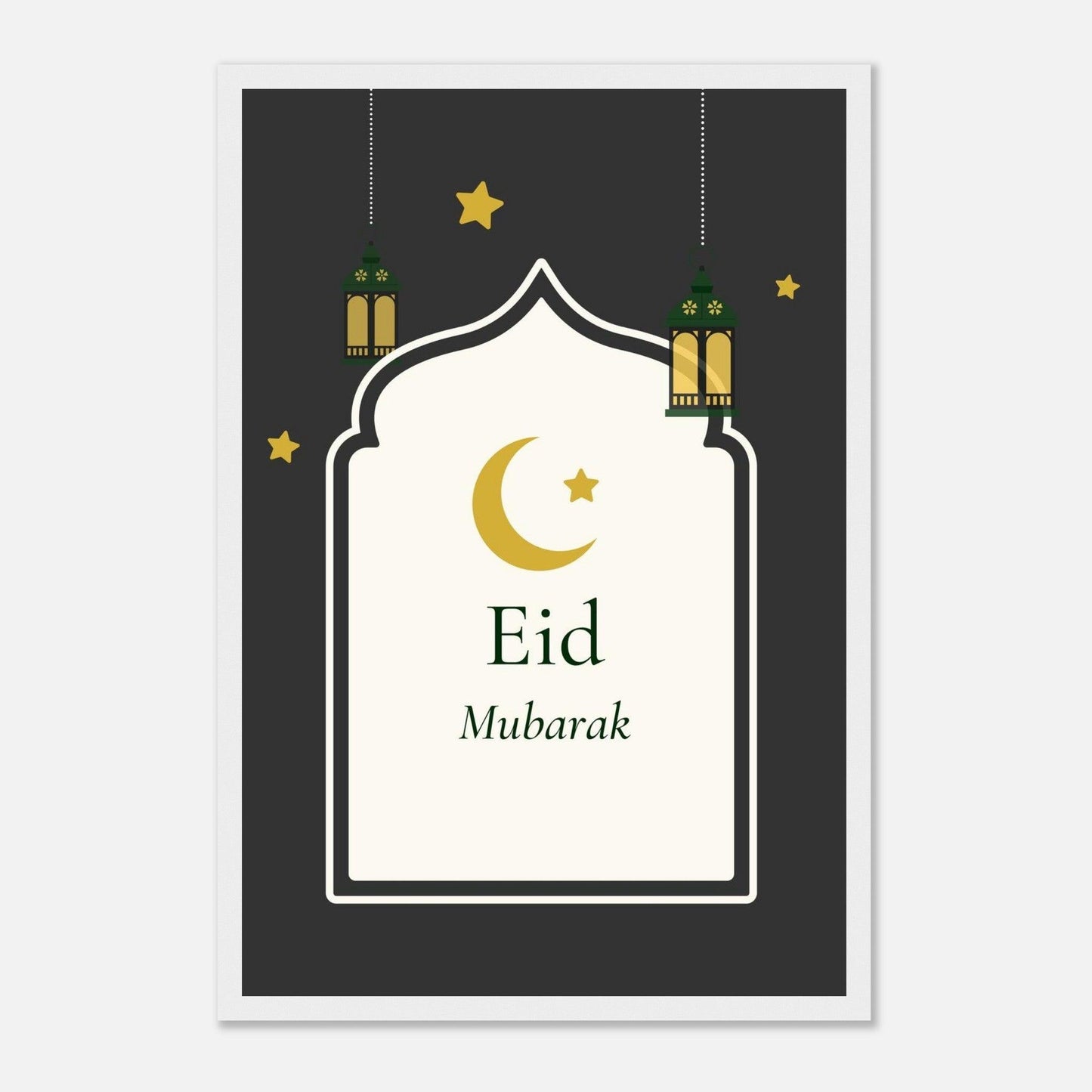 Eid Mubarak Islamic Poster in Black