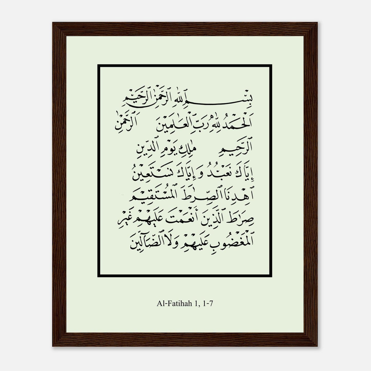 Surah Al Fatiha Islamic Poster in Green