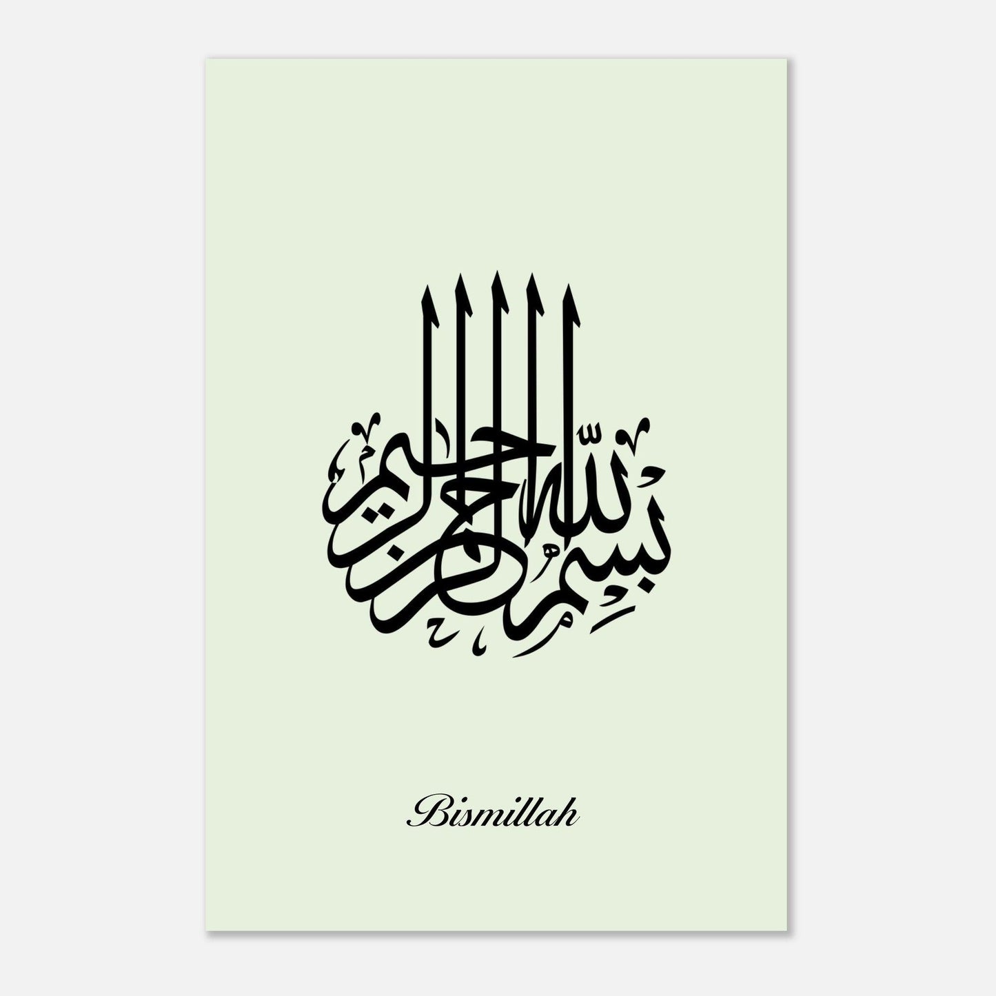 Bismillah Calligraphy Poster in Green