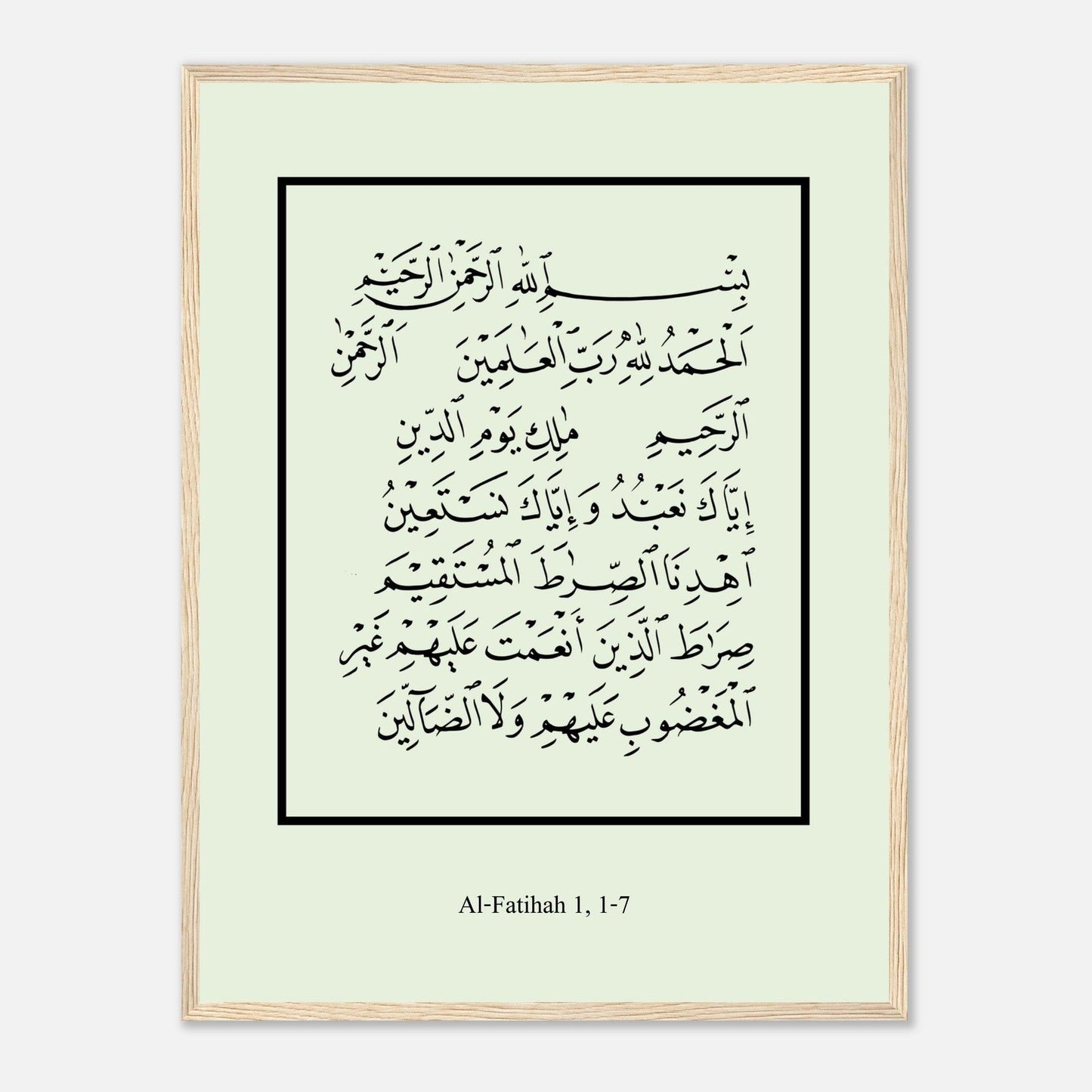 Surah Al Fatiha Islamic Poster in Green