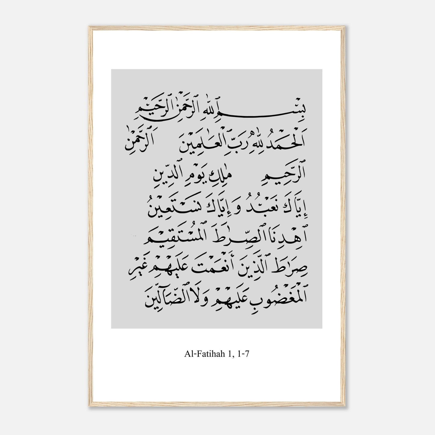 Surah Al Fatiha Islamic Poster in White