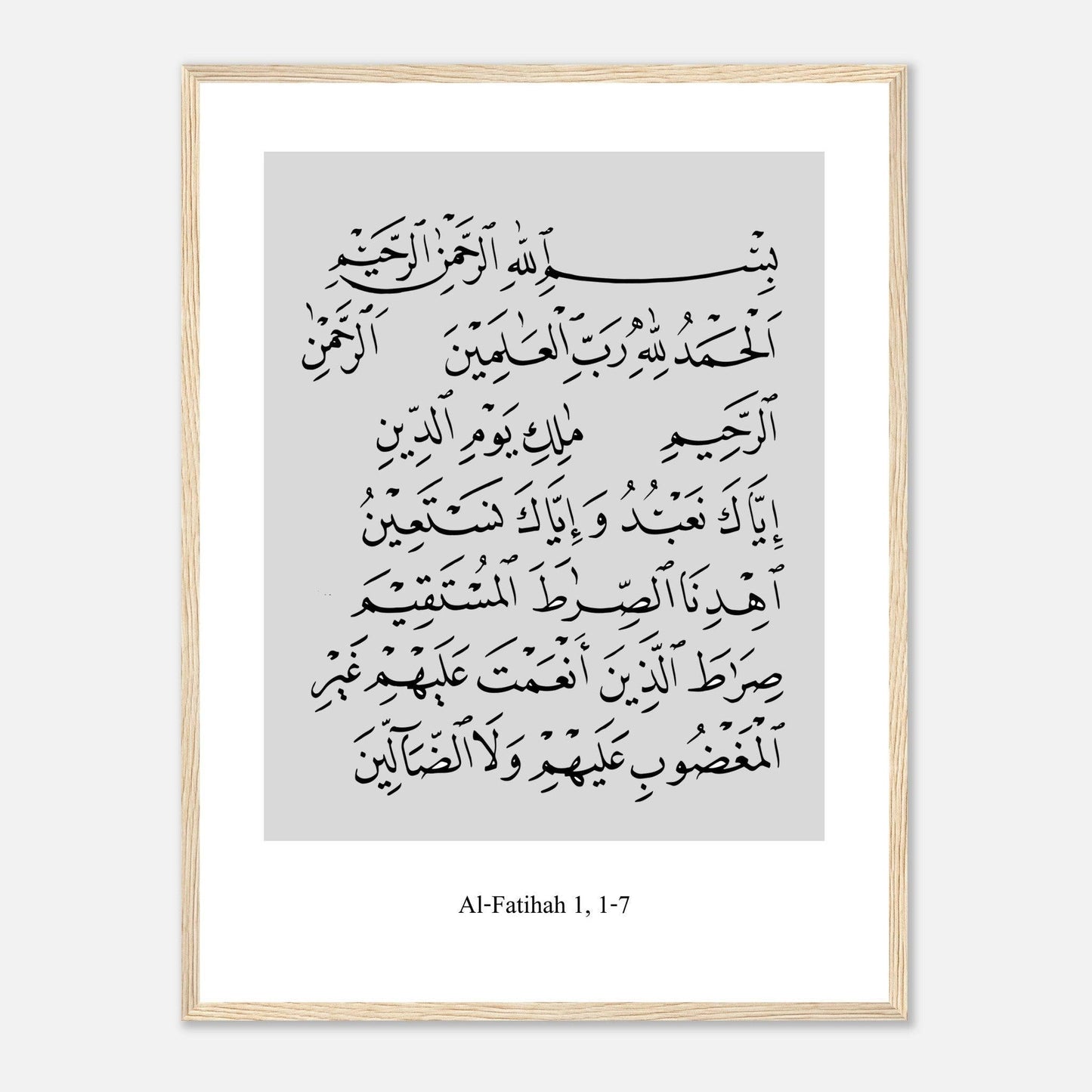 Surah Al Fatiha Islamic Poster in White