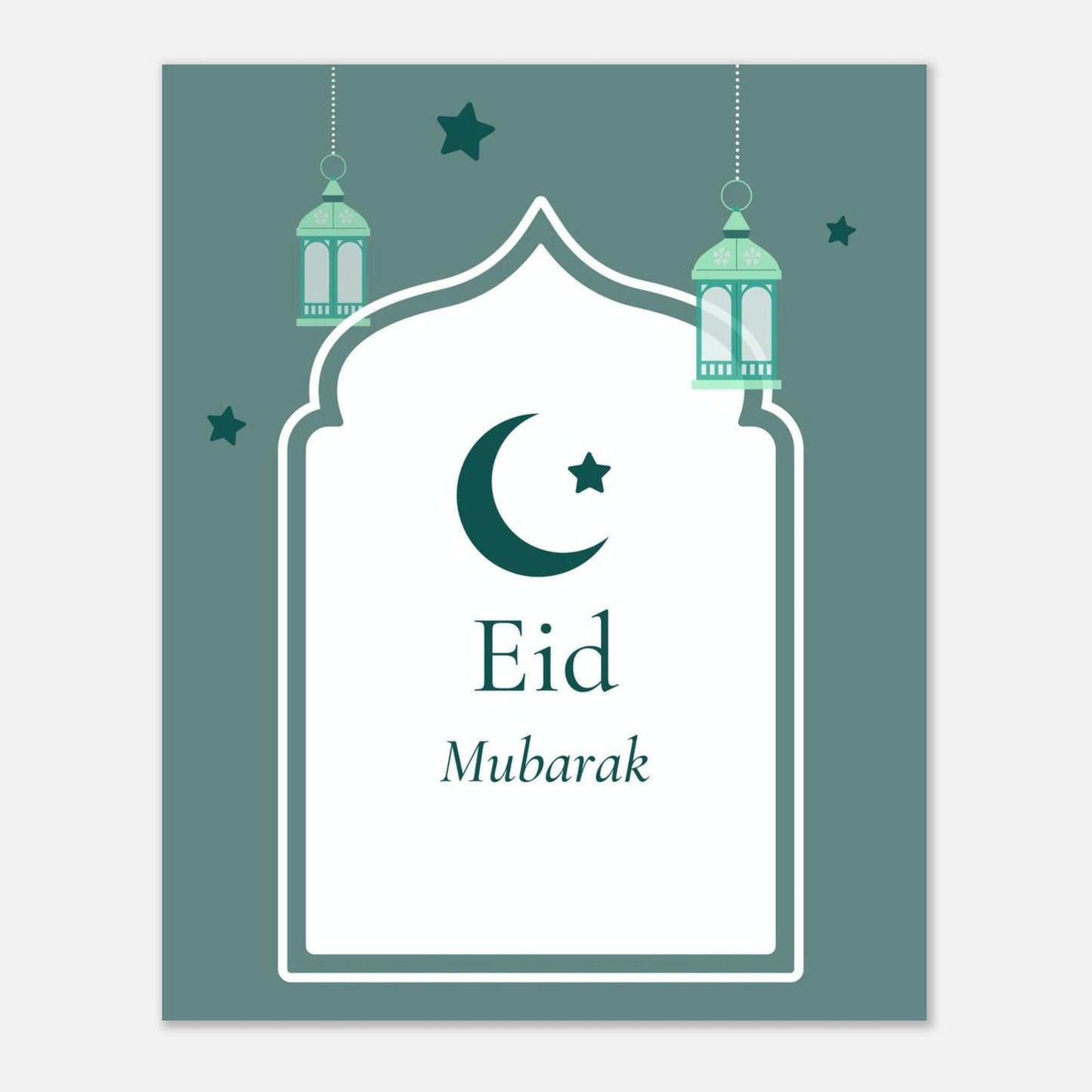 Eid Mubarak Islamic Poster in Green