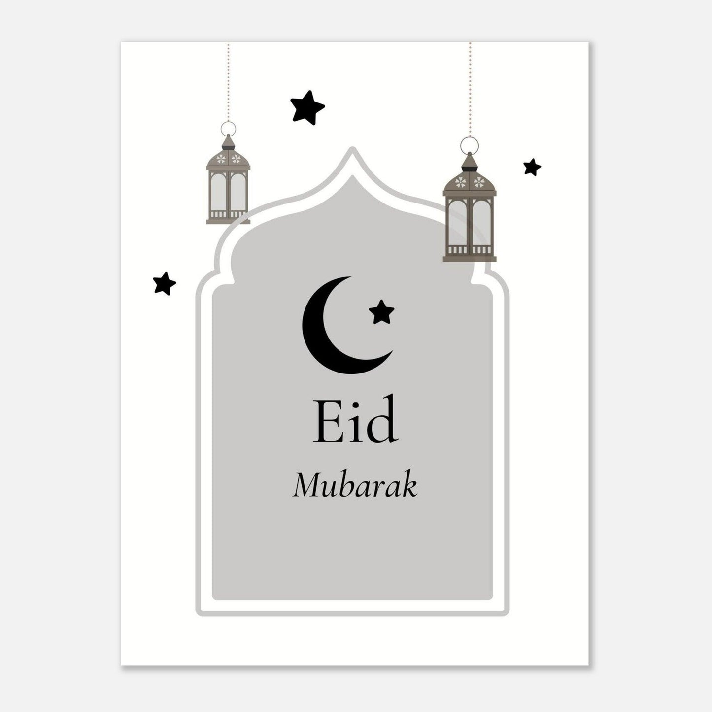 Eid Mubarak Islamic Poster in White