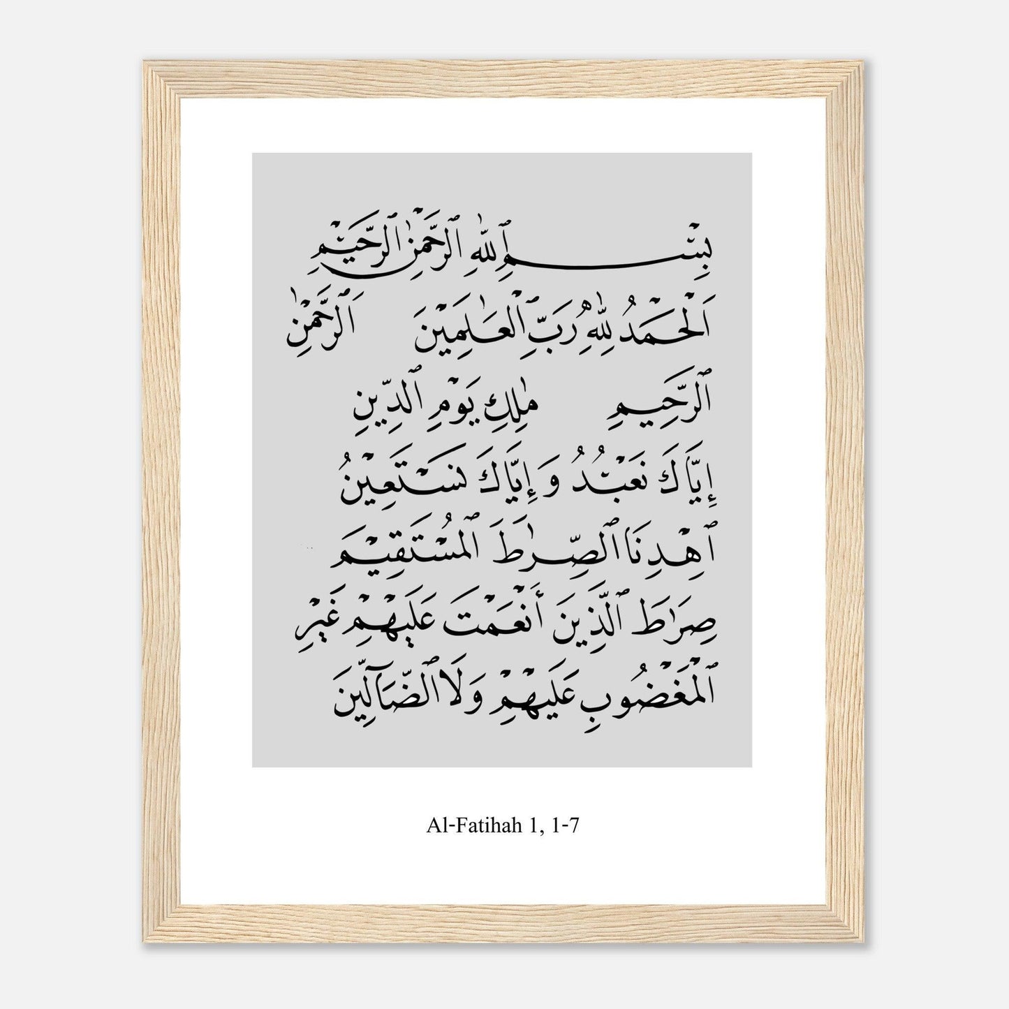 Surah Al Fatiha Islamic Poster in White