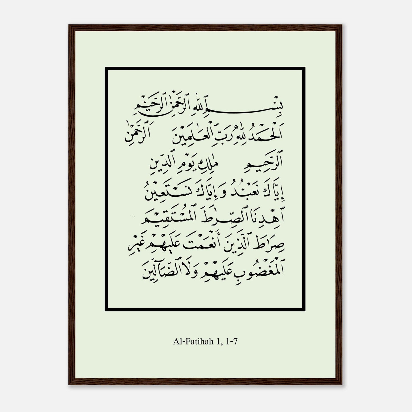 Surah Al Fatiha Islamic Poster in Green