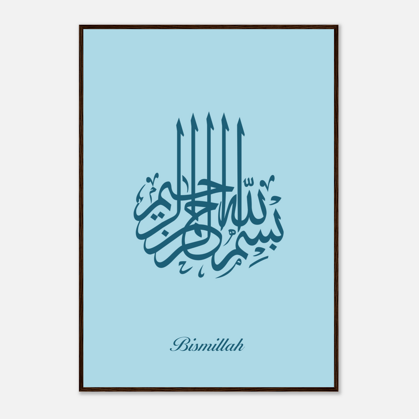 Bismillah Islamic Calligraphy Poster For Kids In Blue