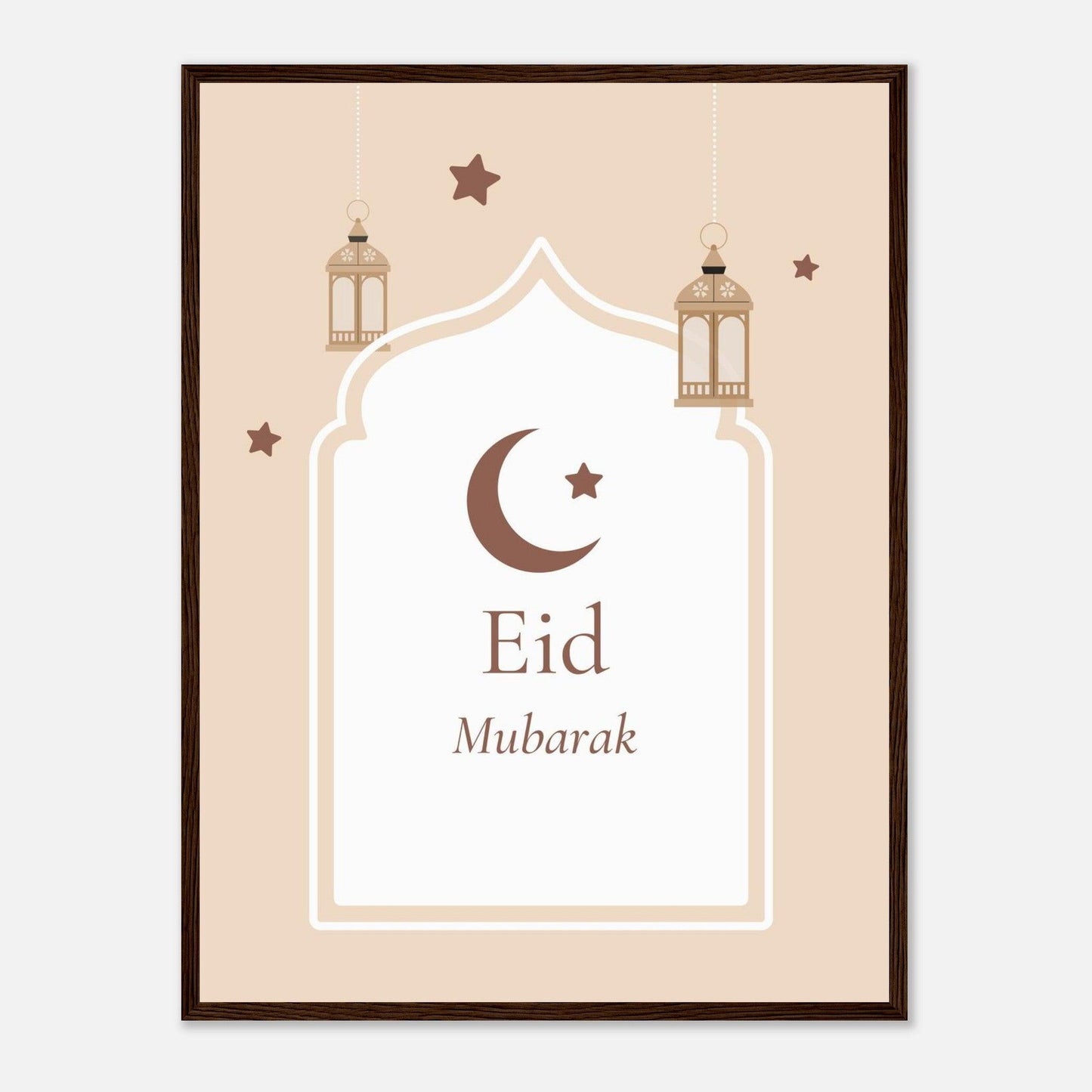 Eid Mubarak Islamic Poster in Beige