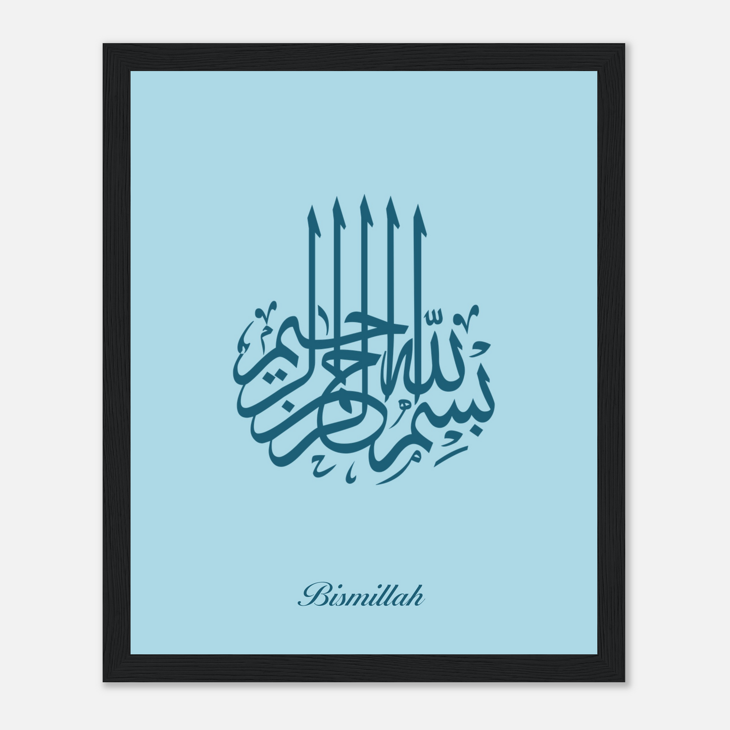 Bismillah Islamic Calligraphy Poster For Kids In Blue